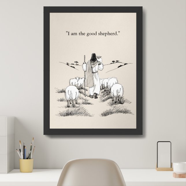 I Am the Good Shepherd Wall Art | Bible Verse (Home Office)