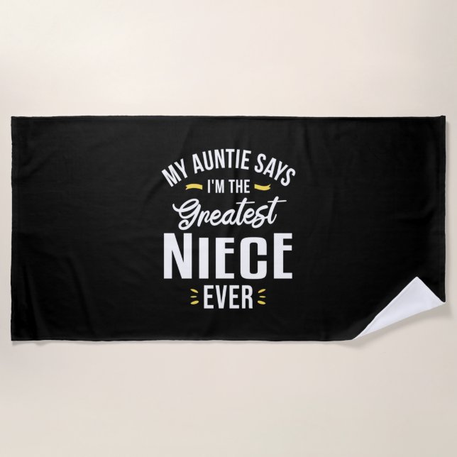 I Am The Greatest Niece Evers Beach Towel (Front)