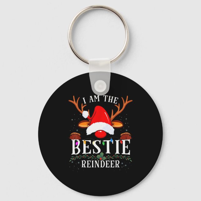 I Am The Ie Reindeer Christmas Family  Keychain (Front)