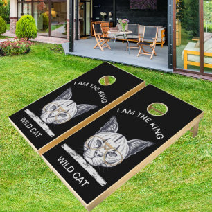 I Am The King Wild Cat On  Cornhole Set
