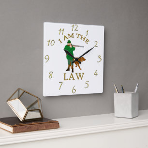 I am the law with a farmer with a gun square wall clock