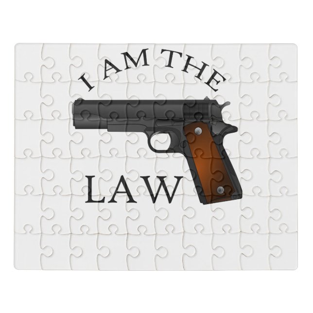 I am the law with a hand gun jigsaw puzzle (Puzzle Horizontal)