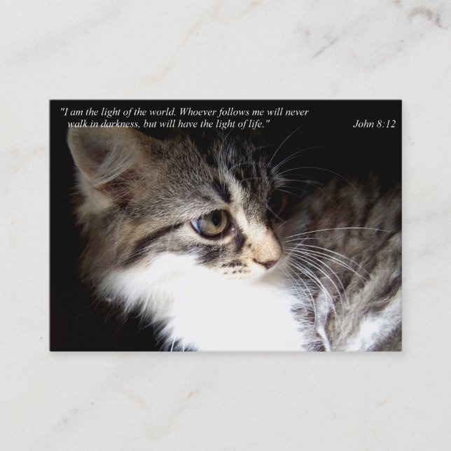 I Am The Light (Cat) Business or Calling Cards (Front)