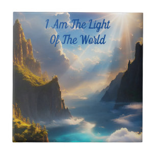 I Am The Light of The World Bible Verse Ceramic Tile