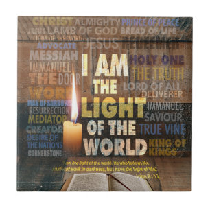I am the Light of the World - John 8:12 Ceramic Tile