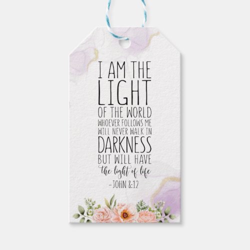 I Am The Light Of The World John 812 Gift Tags