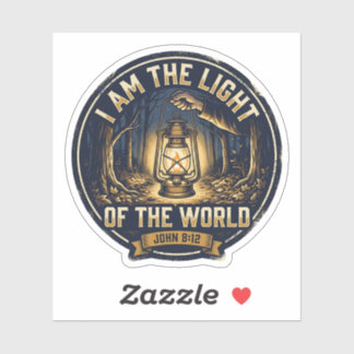 I Am the Light of the World John 8:12 Lantern Sticker