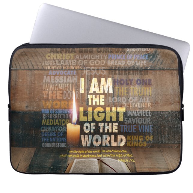 I am the Light of the World  - John 8:12  Laptop Sleeve (Front)