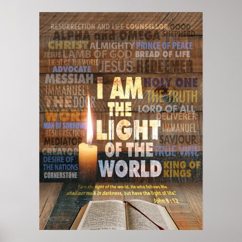 I am the Light of the World  _ John 812  Poster