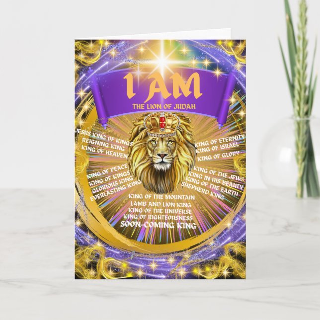 I AM The Lion Of Judah Greeting Card (Front)