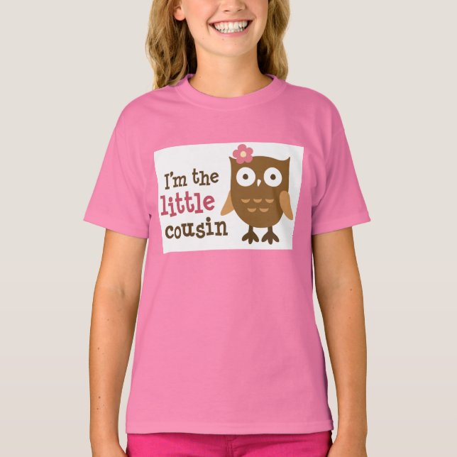 I am the Little Cousin - Mod Owl girl t-shirts (Front)
