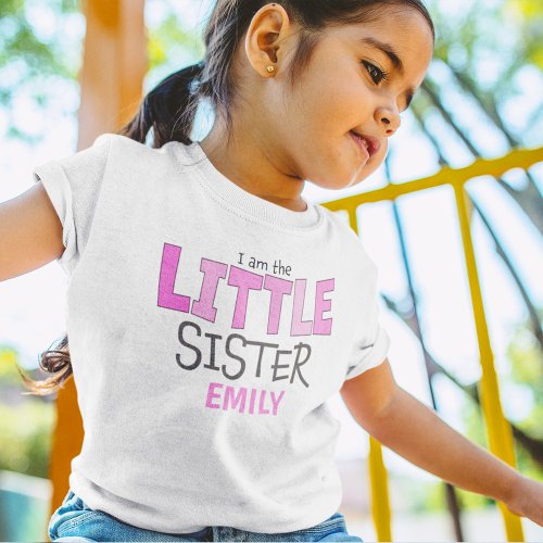 I am the Little Sister Cute Modern Whimsical Baby T_Shirt