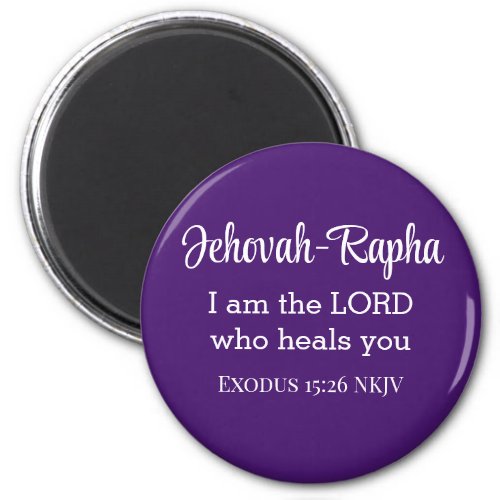 I am the Lord Who Heals You Bible Verse Purple Magnet