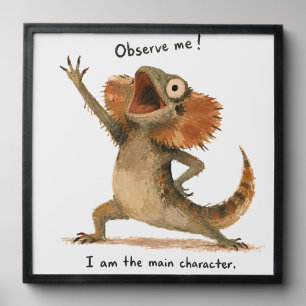 I Am The Main Character Bearded Dragon Art Peel And Stick Photo Tile