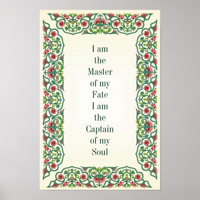 I am the  Master of my Fate I am the  Captain of Poster (Front)