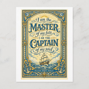 "I Am the Master of My Fate" Postcard