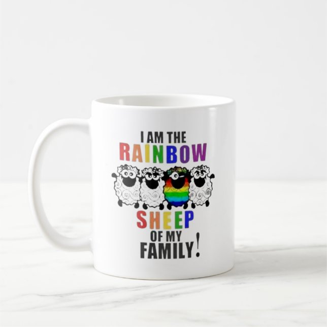 I Am The Rainbow Sheep Of The Family Coffee Mug  (Left)