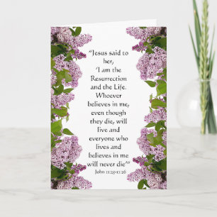 “I am the Resurrection and Life” Sympathy Note Car Card
