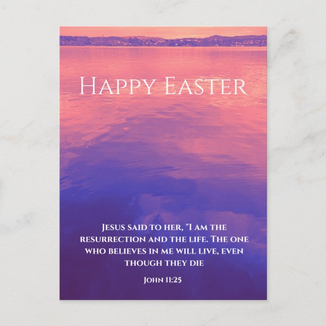 I am the Resurrection | Bible Verse Custom Easter Postcard (Front)