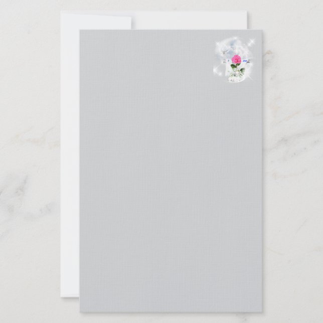 I Am The Resurrection Gray Stationery (Front)