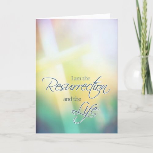 I am the resurrection  the life Christian Easter Holiday Card