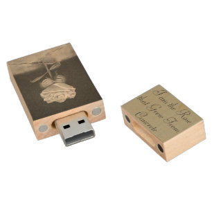 I am The Rose That Grew From Concrete USB Wood USB Flash Drive