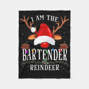 I Am The Rtender Reindeer Christmas Family  Fleece Blanket