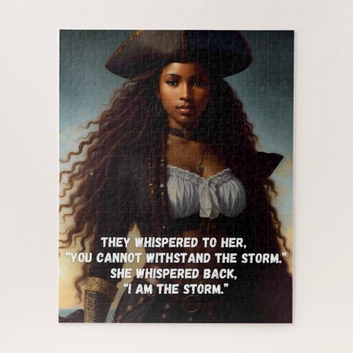 I Am the Storm Black Woman Pirate Art Jigsaw Puzzle