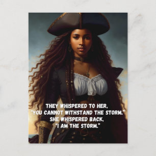 I Am the Storm Black Woman Pirate Art Postcard