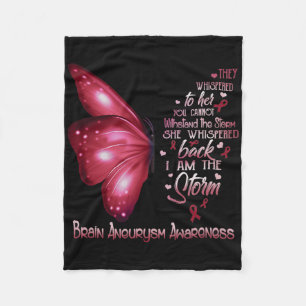 I Am The Storm Brain Aneurysm Awareness Butterfly Fleece Blanket