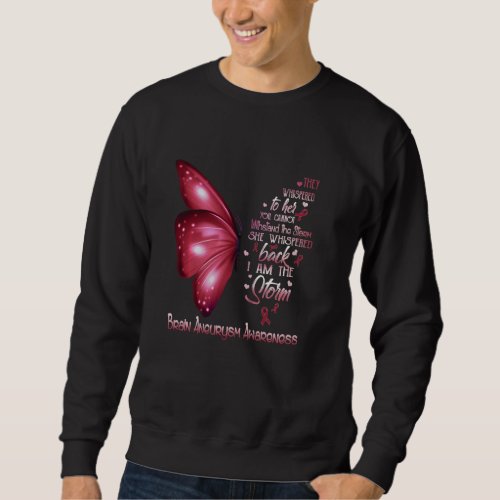 I Am The Storm Brain Aneurysm Awareness Butterfly Sweatshirt