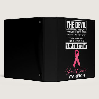 I Am The Storm Breast Cancer Awareness Pink Ribbon 3 Ring Binder