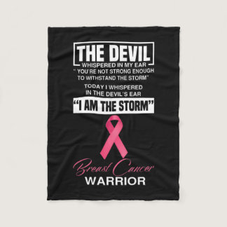 I Am The Storm Breast Cancer Awareness Pink Ribbon Fleece Blanket