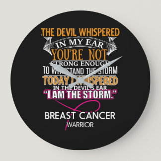 I AM THE STORM - Breast Cancer WARRIOR Large Clock