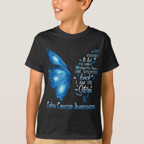 I am the storm Colon Cancer Awareness Butterfly T_Shirt