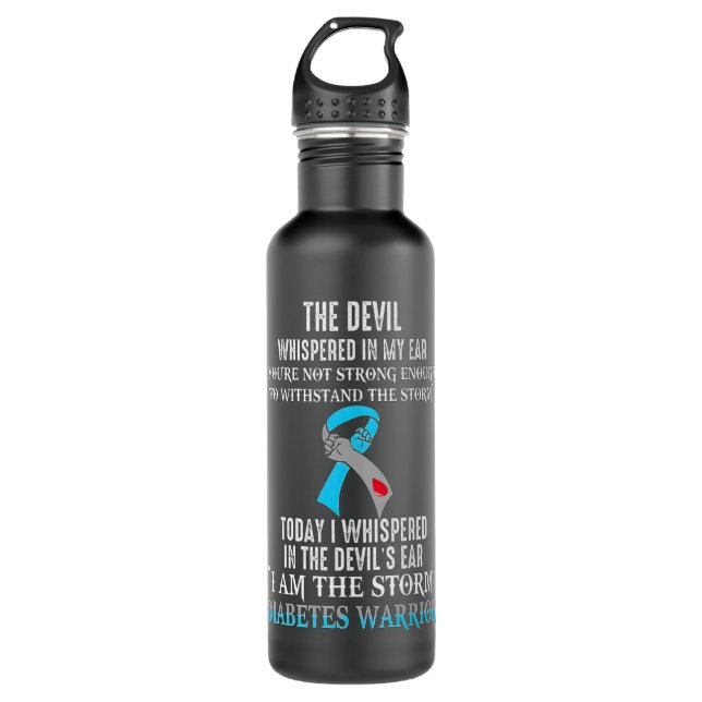 I Am The Storm Diabetes Awareness Warrior Stainless Steel Water Bottle (Front)