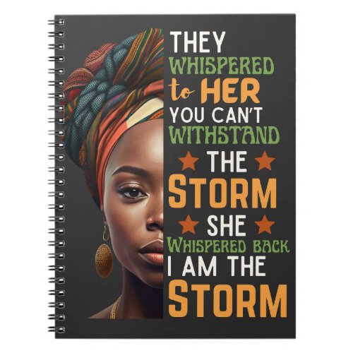 I Am The Storm Digital Art Afro Strong Woman Notebook