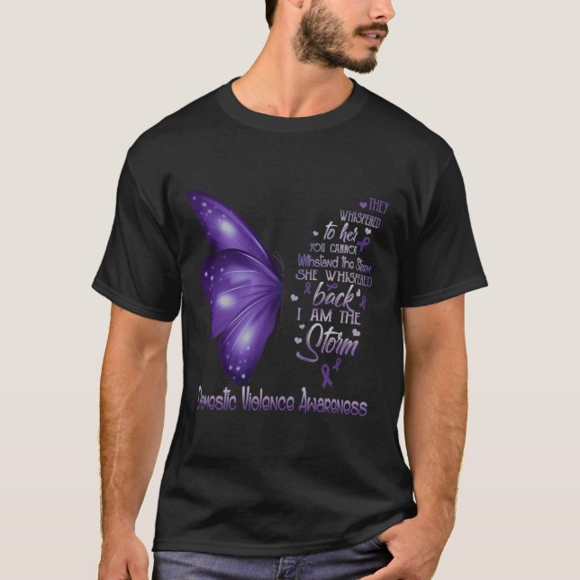 I Am The Storm Domestic Violence Awareness T-Shirt (Front)