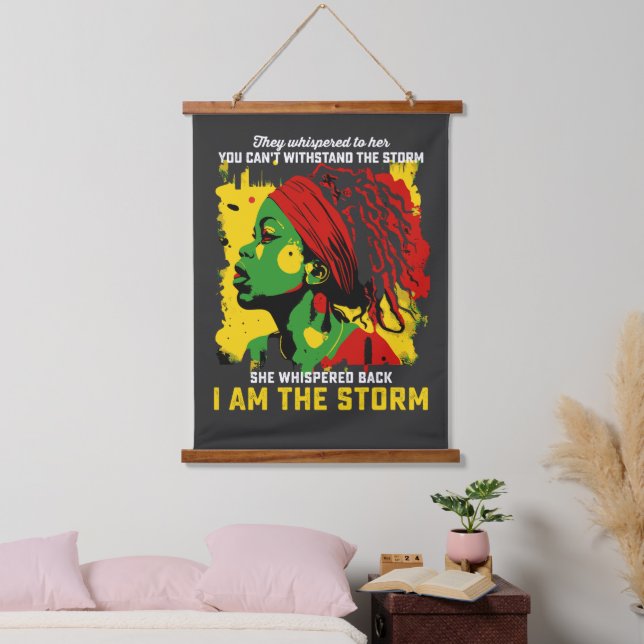 I Am The Storm Juneteenth They Whispered To Her Hanging Tapestry (Bedroom)