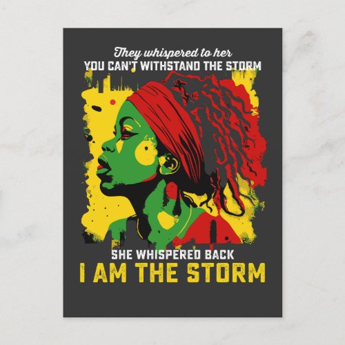 I Am The Storm Juneteenth They Whispered To Her Invitation Postcard