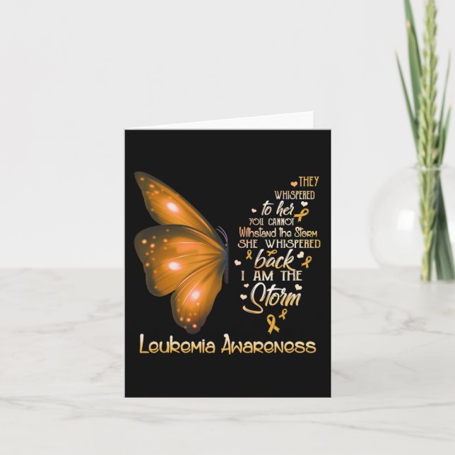 I am the storm Leukemia Awareness Butterfly  Card (Front)