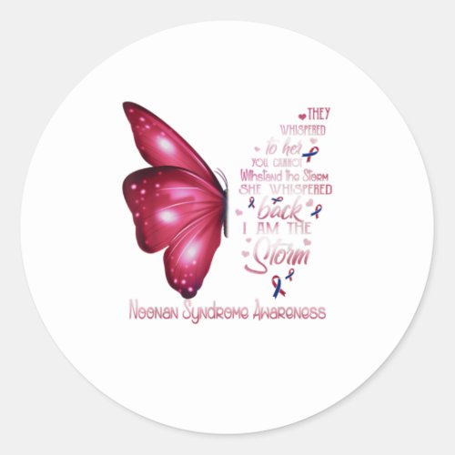I am the storm Noonan Syndrome Butterfly Classic Round Sticker