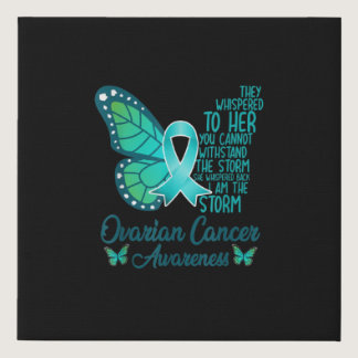 I Am The Storm Ovarian Cancer Awareness Butterfly Faux Canvas Print