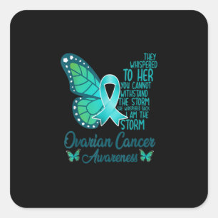 I Am The Storm Ovarian Cancer Awareness Butterfly Square Sticker