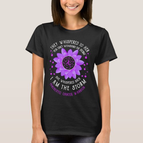 i am the storm pancreatic cancer warrior flower T_Shirt