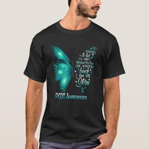 I Am The Storm Pcos Awareness Butterfly T_Shirt