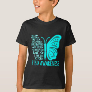 I Am The Storm Ptsd Stress Awareness Ribbon Graphi T-Shirt