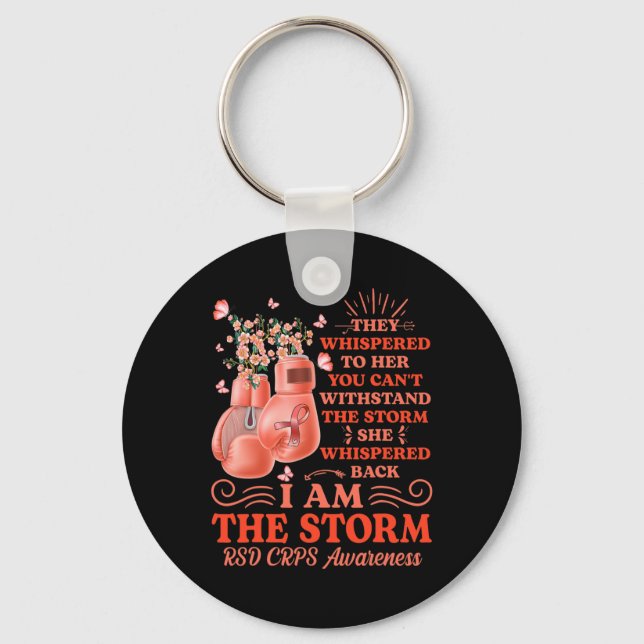 I am the storm RSD CRPS Awareness Boxing Gloves Bu Keychain (Front)