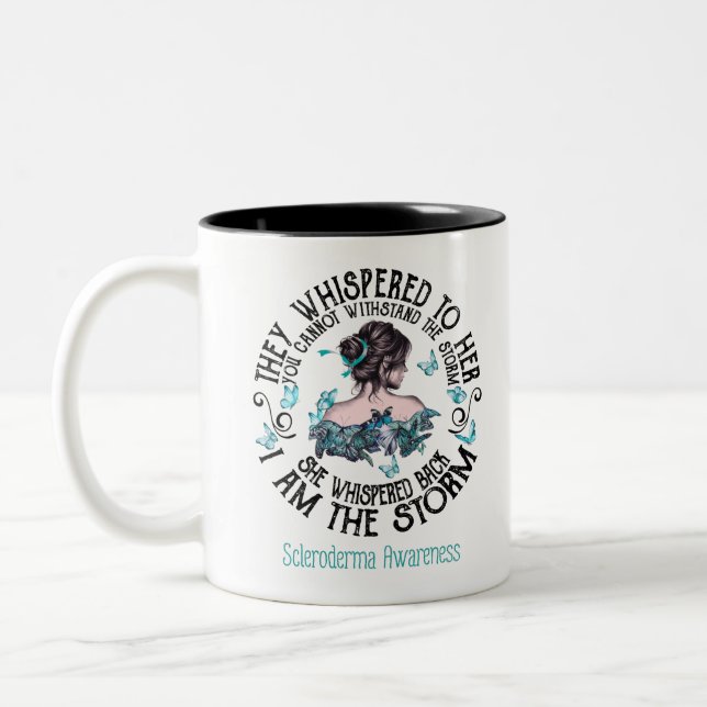 I Am The Storm Scleroderma Awareness Two-Tone Coffee Mug (Left)