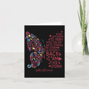 I Am The Storm Sickle Cell Warrior Butterfly Woman Card
